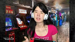 Chinese Gamer Girl Goes Topless in Public Outdoor Scene