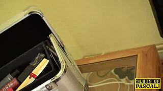 Chubby british sub participates in a bdsm session with maledom.