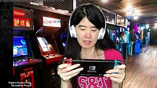 Chinese Gamer Girl Goes Topless in Public Outdoor Scene