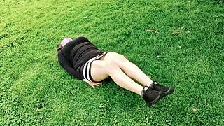 Latina Colombian sister-in-law drags me to the park to film her thong and tease me hard.