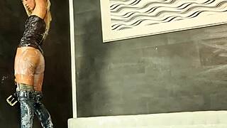 Can This Gloryhole Blondy Handle a Messy Bukkake Facial with Toys?