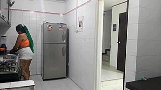 My House Employee Sucks My Cock While Masturbating Her Pussy