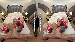 Three Football-Mad Babes Turn Your Big Cock Into MVP