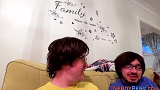 amateur girl gives blowjob to nerd in reality scene