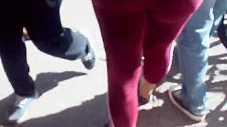 Milf with big ass walking on the street