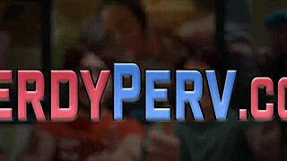 amateur girl gives blowjob to nerd in reality scene