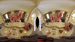 Three Football-Mad Babes Turn Your Big Cock Into MVP