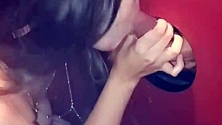 morena casada sucked and gave her tight pussy to the well-hung stranger at the gloryhole