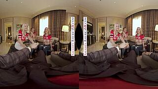 Three Football-Mad Babes Turn Your Big Cock Into MVP