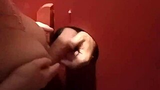 morena casada sucked and gave her tight pussy to the well-hung stranger at the gloryhole