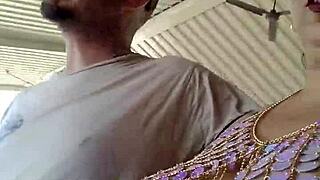 My wife’s a sexy exhibitionist! I love watching her flash those big pierced tits in public!