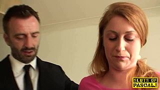 Pierced ginger brit deepthroats rough spanking