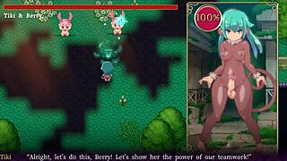 mage kanade's futa dick drained by giant tits mechanical angel in rough femdom quest