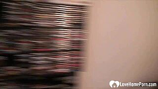 I'm a hot brunette weaing socks while fooling around with shaved pussy.