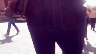 Milf with big ass walking on the street