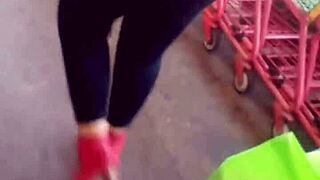 Milf with big ass walking on the street