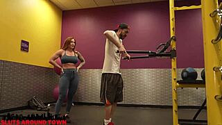 personal trainer gives private lesson to guy at the gym