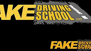 I swallow all the cum from student's pussy in fake driving school pov
