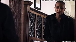 Seduced by the pretty young black girl Jenna Foxx MILF Katrina Jade get naked and have the sex with one more person