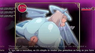 mage kanade's futa dick drained by giant tits mechanical angel in rough femdom quest