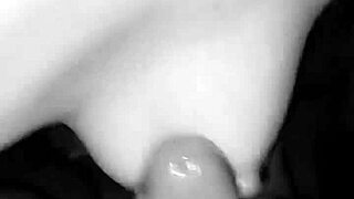 The juicy MILF says, 'Watch me jerk off your cock, lover,' as he cums on her big tits.