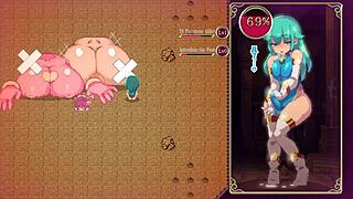 mage kanade's futa dick drained by giant tits mechanical angel in rough femdom quest