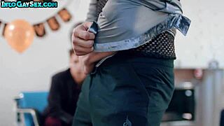 Stripper Jock Passionately Bareback Fucks Muscled Bottom Jock In Asshole