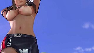 Hitomi Teasing Topless with Tan Lines and Big Ass Upskirt