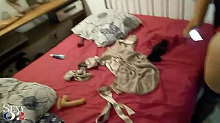 1939 french amateur in satin dress doggystyle