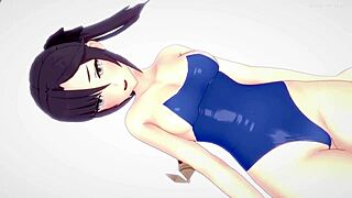 Mona wearing a bikini gets a hard cock warmed up on this 3D cartoon hentai Shemale