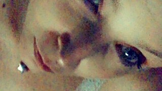 Amateur blonde poses beautifully while bent over