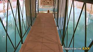 Blonde teen gets assfucked by old man in straight anal fucking.