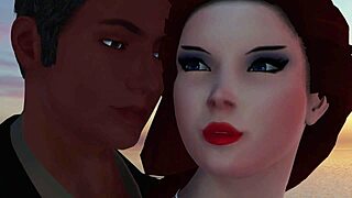 Titanic parody in 3dxchat with romantic scenes