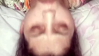 Take this deep throat upside down, baby, and finish all over my face!