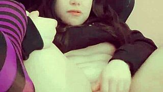 Hey, check out cute Hana Lily, an 18+ teen virgin, touching herself!