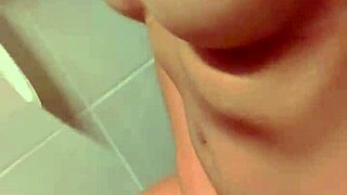 Sex in the gym bathroom with a chubby redhead