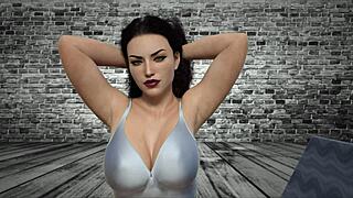 revved-up pornstar teases with toys and heels in solo 3d action