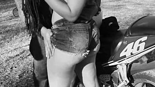 layla perez gags on don whoe's dick on hot motorcycle