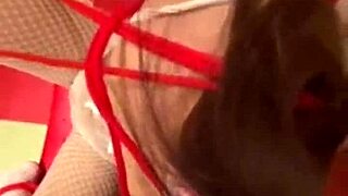 Tied Nana1Japan in Cat Ear Cosplay Deepthroats and Gets Slapped Hard