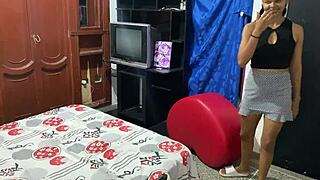 my stepsister's husband sneaks into my room, begging for interracial sex without her knowing, licking and taboo fucking