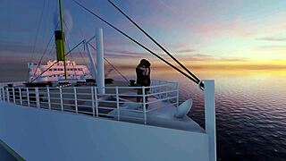 Titanic parody in 3dxchat with romantic scenes