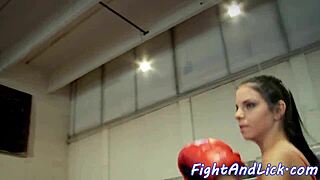 Roundass Lesbian Beauty Wrestles And Licks Pussy