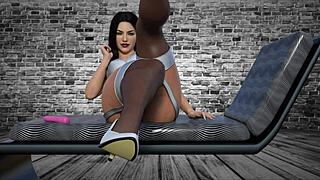 revved-up pornstar teases with toys and heels in solo 3d action