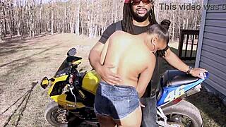 layla perez gags on don whoe's dick on hot motorcycle