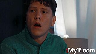 latina milf tempts stepdaughter's innocent bf with bent-over threesome and ball licking