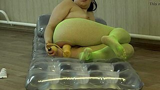 Brunette in Pantyhose Stretches Anal Wide for Intense Orgasm