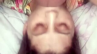 Take this deep throat upside down, baby, and finish all over my face!