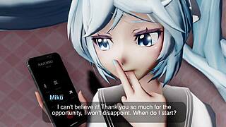 Miku on casting couch bent over for interview part 5