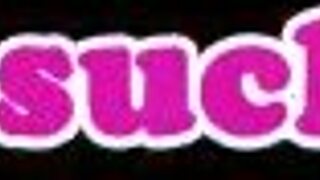 Pov deepthroating asian milf in stockings, cum in mouth close-up