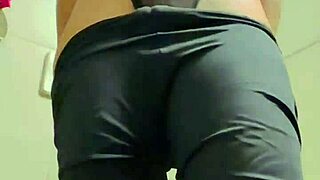 Sex in the gym bathroom with a chubby redhead